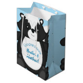 Baby shower blauw medium cadeauzakje (Voorkant Gekanteld)
