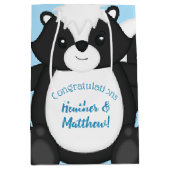 Baby shower blauw medium cadeauzakje (Voorkant)