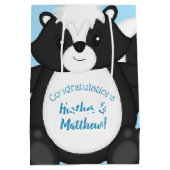Baby shower blauw medium cadeauzakje (Achterkant)
