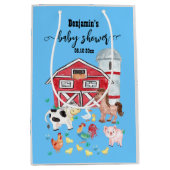 Baby shower blauw medium cadeauzakje (Voorkant)