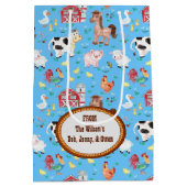 Baby shower blauw medium cadeauzakje (Achterkant)