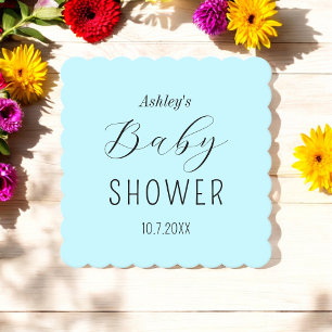 Baby shower blauw minimalistisch papier Onderzette Kartonnen Onderzetters