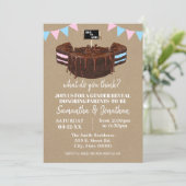 Baby shower Blauw of roze Cake Kaart (Staand voorkant)