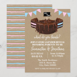 Baby shower Blauw of roze Cake Kaart