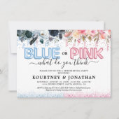 Baby shower Blauw of roze Kaart (Voorkant)