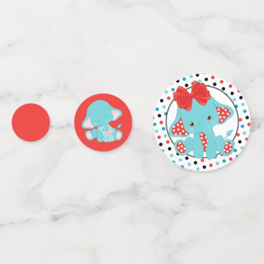 Baby shower blauw olifant confetti (Voorkanten)