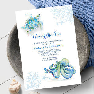 Baby shower blauw onder het Zee kustwateren Waterv Kaart