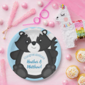 Baby shower blauw papieren bordje (Feest)