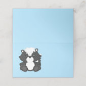 Baby shower blauw plaatskaartje (Buitenkant ongevouwen)