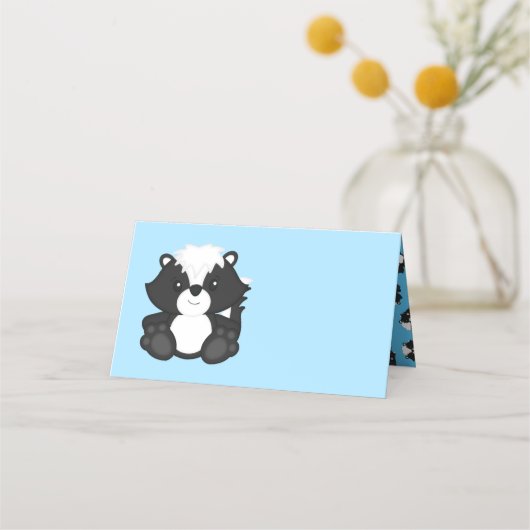 Baby shower blauw plaatskaartje (Voorkant)