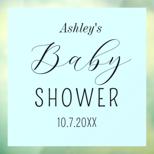 Baby shower blauw raamsticker (Vel 3)