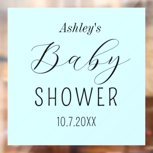 Baby shower blauw raamsticker (Vel 2)