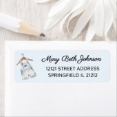 Baby shower  blauw retouradreslabel etiket (Insitu)