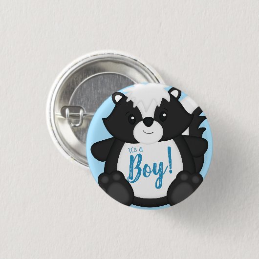 Baby shower blauw ronde button 3,2 cm (Voorkant /achterkant)