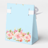 Baby shower blauw roze bloemig dank u bedankdoosjes (Achterkant)