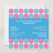 Baby shower Blauw & Roze Flat Invitation Kaart (Achterkant)