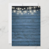 Baby shower blauw Rustisch Hood String Lights Kaart (Achterkant)