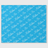 Baby shower Blauw script moeder te zijn Cadeaupapier (Vlak)