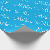 Baby shower Blauw script moeder te zijn Cadeaupapier (Hoek)
