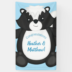 Baby shower blauw spandoek