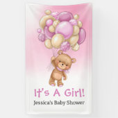 Baby shower blauw Teddy Het Een Meisje Spandoek (Verticaal)
