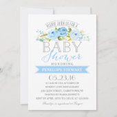 Baby shower blauw | uitnodiging tot baby shower (Voorkant)