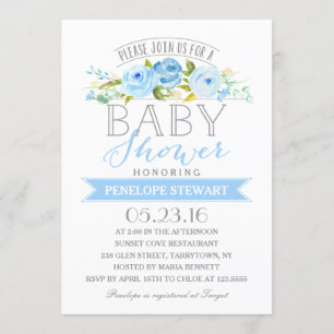 baby shower blauw Uitnodiging tot Baby shower