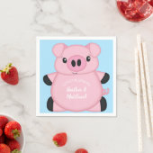 Baby shower Blauw Varkens Servet (Insitu)