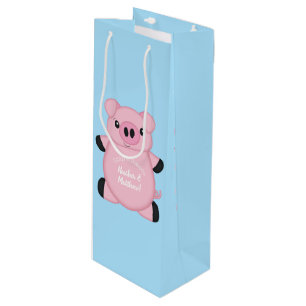 Baby shower Blauw Varkens Wijn Cadeautas