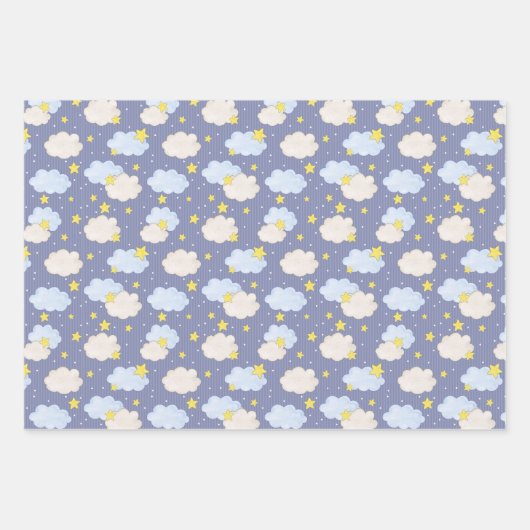 Baby shower blauw waterverf inpakpapier (Voorkant 3)