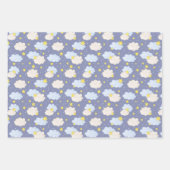 Baby shower blauw waterverf inpakpapier vel (Voorkant 3)