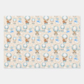 Baby shower blauw waterverf inpakpapier vel (Voorkant)