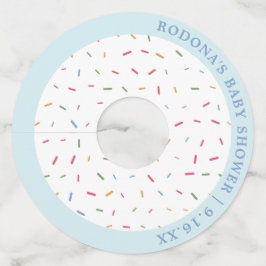 Baby shower blauw wijnglaslabel