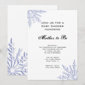 Baby shower blauw wintersneeuwvlokken kaart (Voorkant / Achterkant)