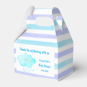 Baby shower Blauw Wit Strepen Bedankdoosjes (Voorkant Zijde)