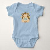 Baby Shower Blauwe Aap Romper (Voorkant)