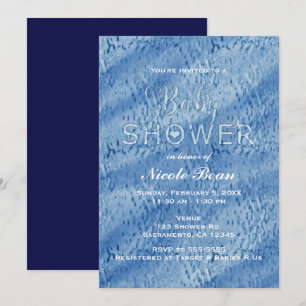Baby Shower Blauwe Abstracte Regendruppels Uitnodi Kaart