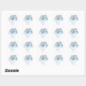Baby shower Blauwe Baby schoenen Vierkante Sticker (Vel)