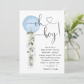 Baby shower Blauwe ballon Kaart (Staand voorkant)