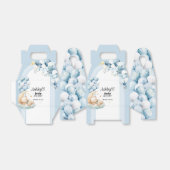 Baby shower Blauwe Beren en Ballonnen Favor Box Bedankdoosjes (Uitgevouwen)