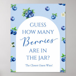 Baby Shower Blauwe Bes Gok hoeveel besjes spel Poster