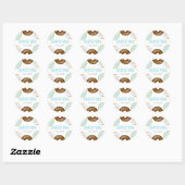 Baby shower Blauwe en chocolade Donuts Hartelijk d Ronde Sticker (Vel)