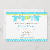 Baby shower Blauwe en groene Baby Kaart (Voorkant)