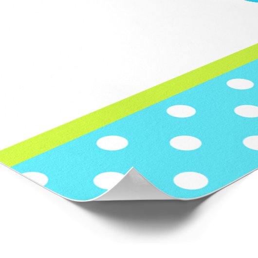 Baby shower Blauwe en groene Baby Poster (Hoek)