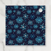 Baby shower Blauwe en Zilveren Snowflakes Hartelij Bedankjes Labels (Achterkant)