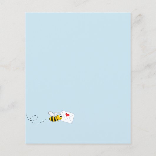 Baby shower blauwe florale eucalyptusbijenkop (Achterkant)