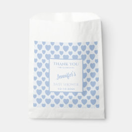 Baby Shower Blauwe Harten Bedankzakje