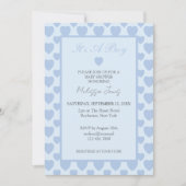 Baby Shower Blauwe Hartjes Kaart (Voorkant)