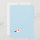 Baby shower blauwe hommel florale grienerboy kaart (Achterkant)