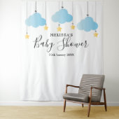 Baby Shower Blauwe Jongen Foto Booth Achtergrond Wandkleed (In situ)